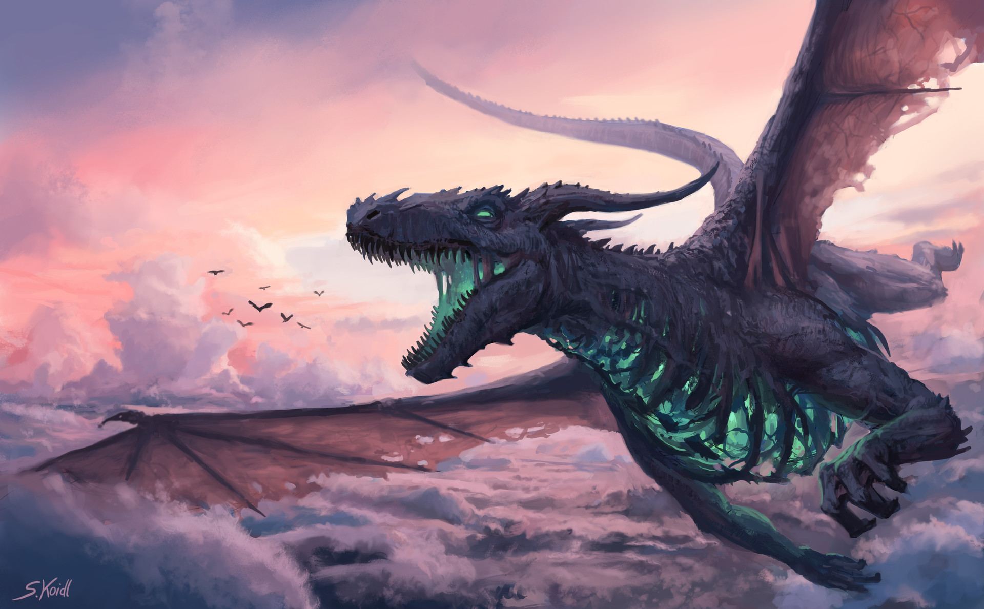 Flying dragon in a lucid dream