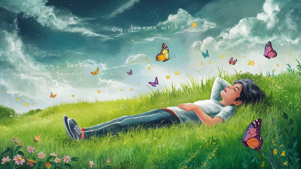 person surrounded by butterflies lucid dreaming